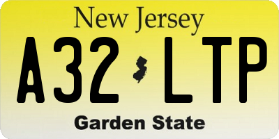 NJ license plate A32LTP