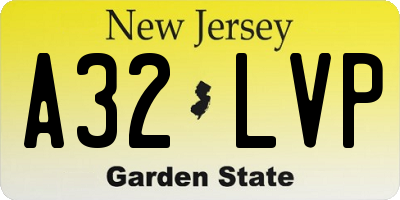 NJ license plate A32LVP
