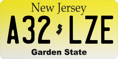 NJ license plate A32LZE