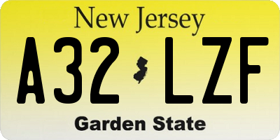 NJ license plate A32LZF