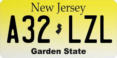 NJ license plate A32LZL