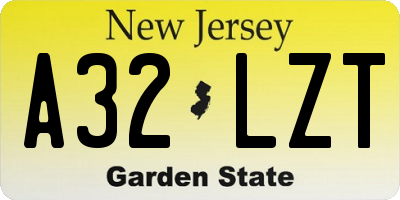 NJ license plate A32LZT