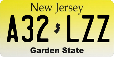 NJ license plate A32LZZ