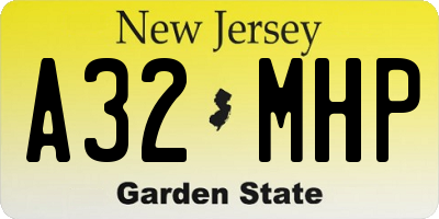 NJ license plate A32MHP