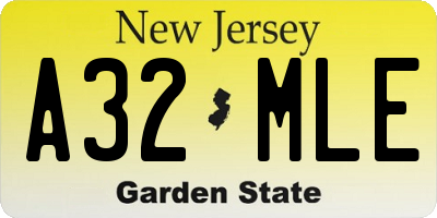 NJ license plate A32MLE
