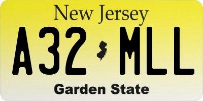 NJ license plate A32MLL