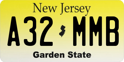 NJ license plate A32MMB