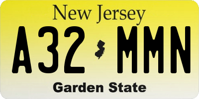 NJ license plate A32MMN