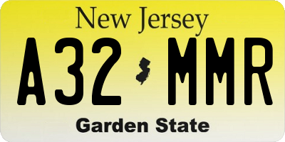 NJ license plate A32MMR