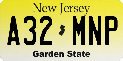 NJ license plate A32MNP