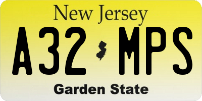 NJ license plate A32MPS