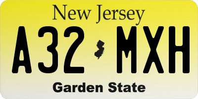 NJ license plate A32MXH