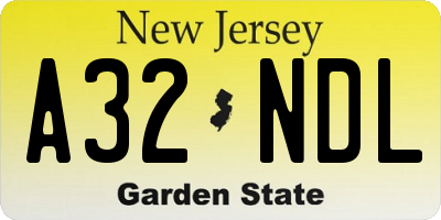 NJ license plate A32NDL
