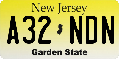 NJ license plate A32NDN