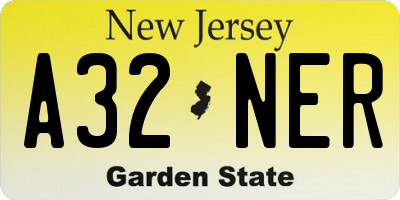 NJ license plate A32NER