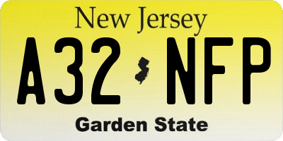NJ license plate A32NFP
