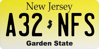 NJ license plate A32NFS