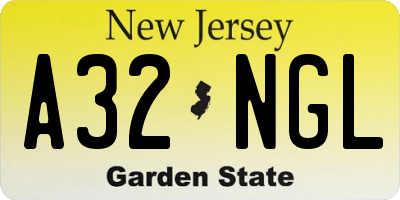 NJ license plate A32NGL