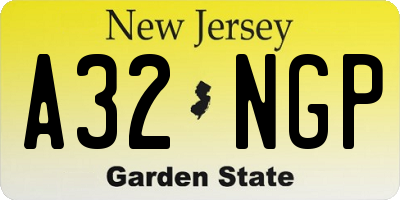 NJ license plate A32NGP