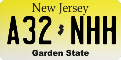 NJ license plate A32NHH