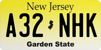 NJ license plate A32NHK
