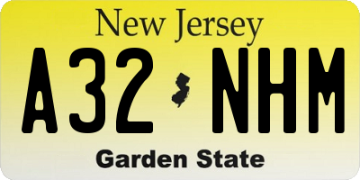 NJ license plate A32NHM