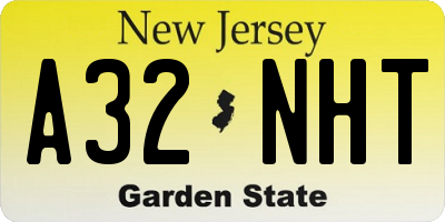 NJ license plate A32NHT
