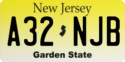NJ license plate A32NJB