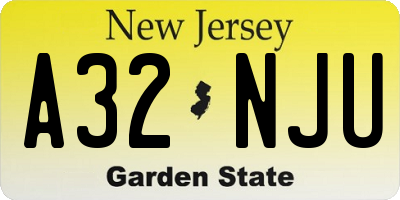 NJ license plate A32NJU