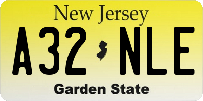 NJ license plate A32NLE