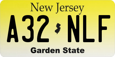 NJ license plate A32NLF