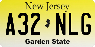 NJ license plate A32NLG