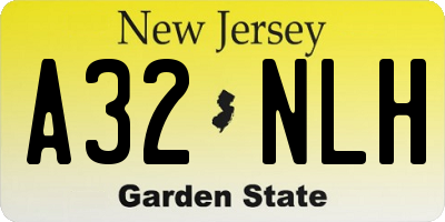 NJ license plate A32NLH