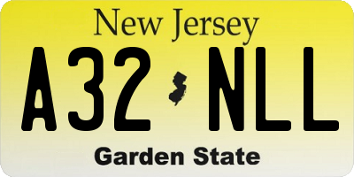 NJ license plate A32NLL
