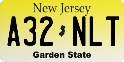 NJ license plate A32NLT