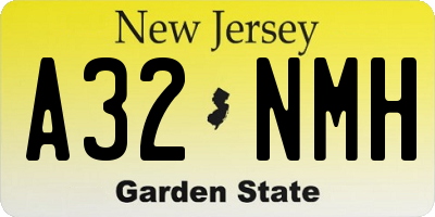 NJ license plate A32NMH