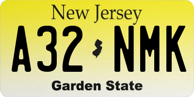 NJ license plate A32NMK