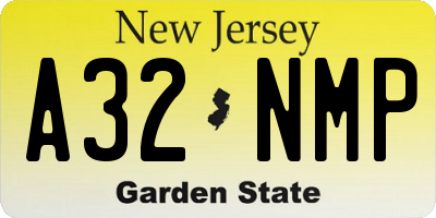 NJ license plate A32NMP