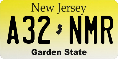 NJ license plate A32NMR