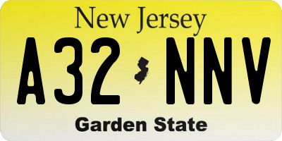 NJ license plate A32NNV