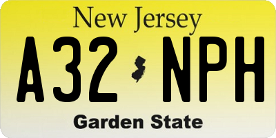 NJ license plate A32NPH