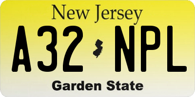 NJ license plate A32NPL