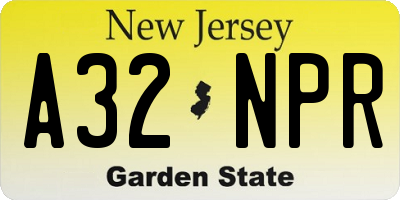 NJ license plate A32NPR