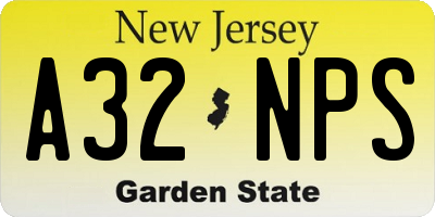 NJ license plate A32NPS