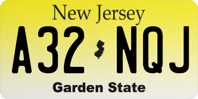 NJ license plate A32NQJ