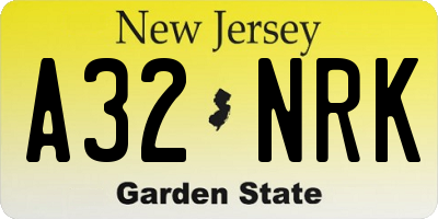 NJ license plate A32NRK