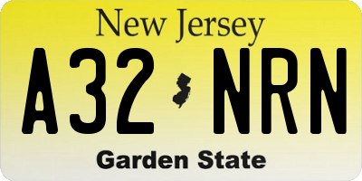 NJ license plate A32NRN