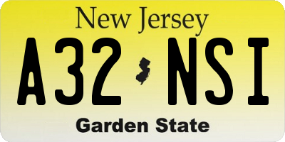 NJ license plate A32NSI
