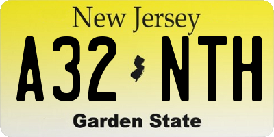 NJ license plate A32NTH