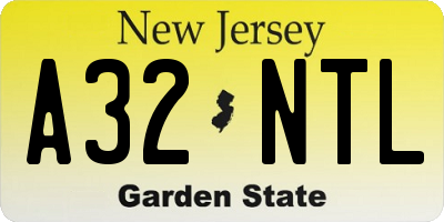 NJ license plate A32NTL